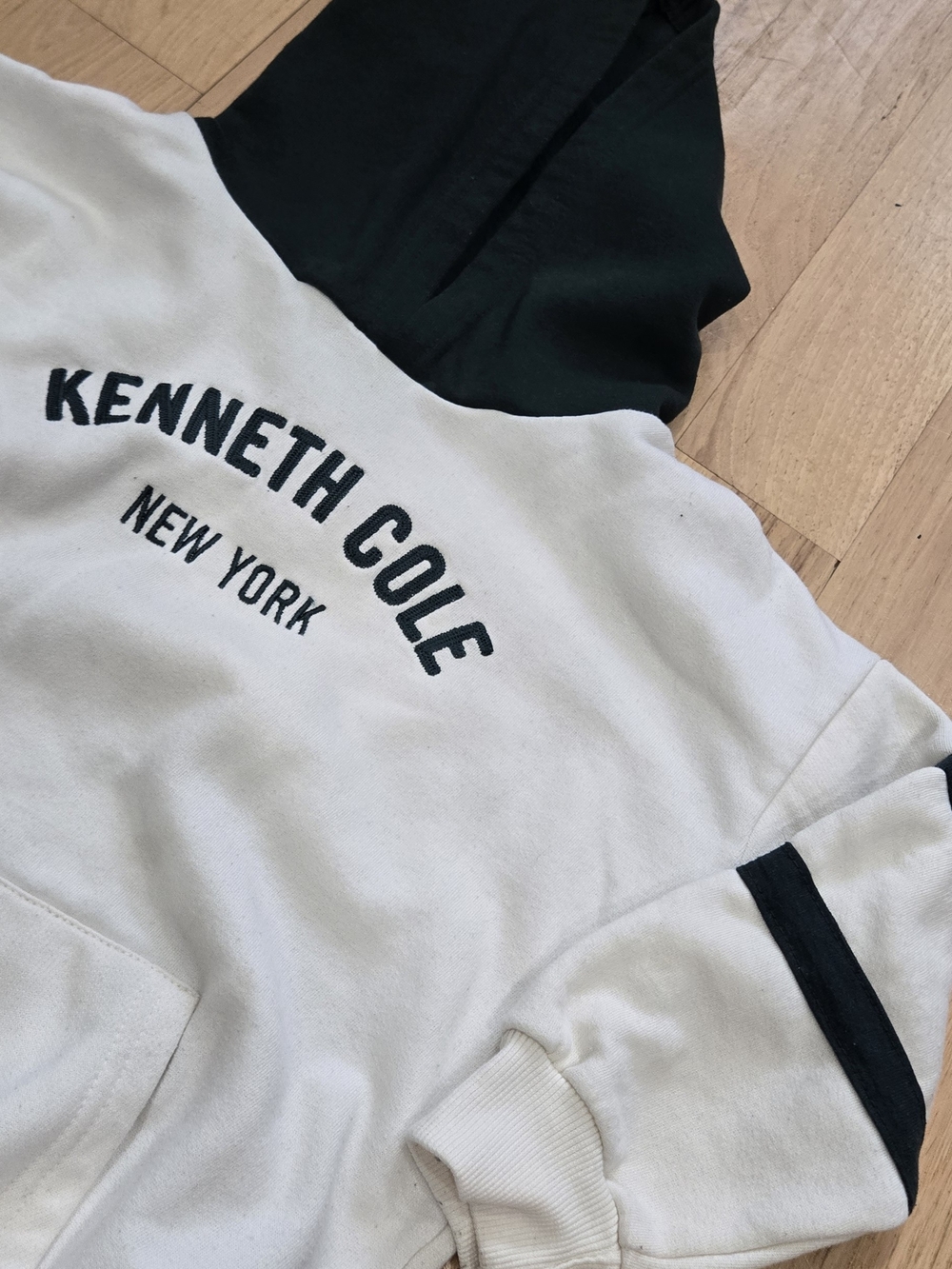 Kenneth Cole New York Youth White & Olive Green Hoodie